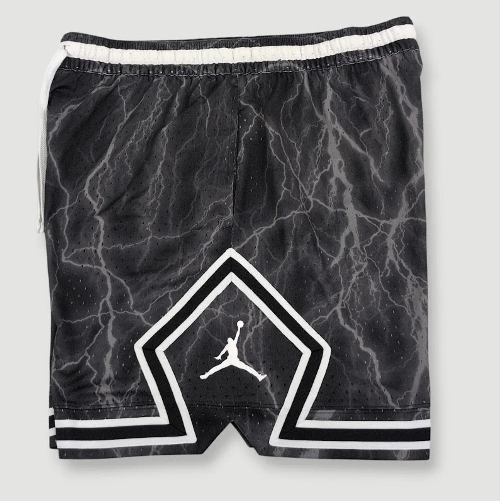 Jordan Diamond Printed Sport Shorts Mens 2XL Black Lightning Mesh Basketball